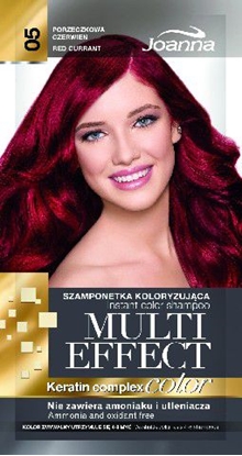 Изображение Joanna Multi Effect Color Keratin Complex Szamponetka 05 Porzeczkowa Czerwie 35 g