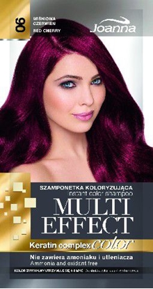 Изображение Joanna Multi Effect Color Keratin Complex Szamponetka 06 Winiowa Czerwie 35 g