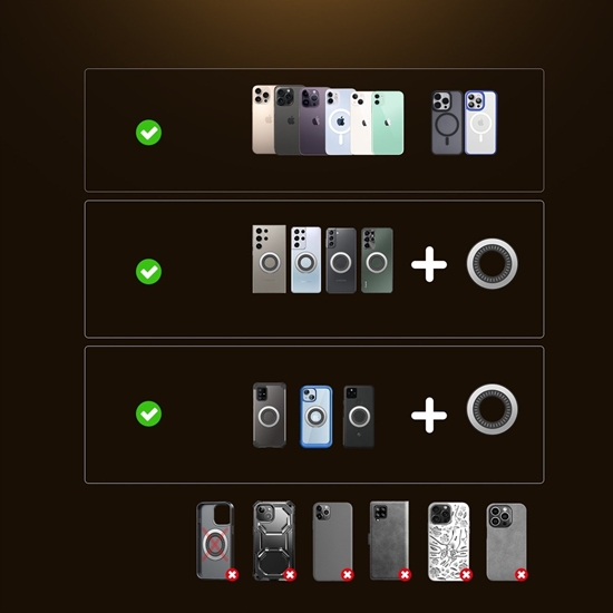 Picture of Joyroom Uchwyt magnetyczny JR-ZS505 compatible with MagSafe for dashboard - czarny