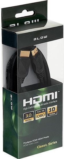 Изображение Kabel Blow HDMI - HDMI 3m czarny (92-601#)