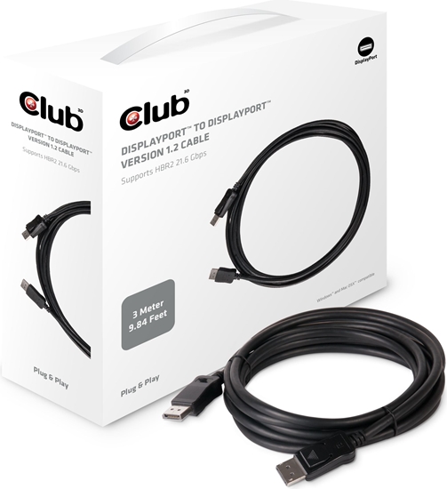 Picture of Kabel Club 3D DisplayPort - DisplayPort 3m czarny (CAC-1064)