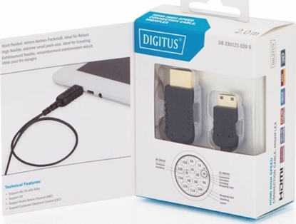 Изображение Kabel Digitus HDMI Mini - HDMI 2m czarny (DB-330121-020-S)