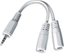 Picture of Kabel Gembird Jack 3.5mm - Jack 3.5mm x2 0.1m biay (CCA415W)
