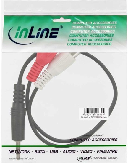 Изображение Kabel InLine Jack 3.5mm - RCA (Cinch) x2 1m czarny (89941B)