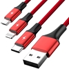 Изображение Kabel ładujący 3-in-1 USB - USB-C/microUSB/Lightning, 1,2m; C4049RD