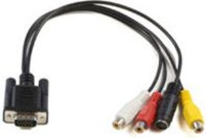 Изображение Kabel MicroConnect D-Sub (VGA) - RCA (Cinch) x3 - S-Video 0.3m czarny (MONGGSV)