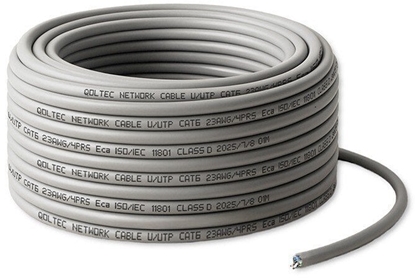 Изображение Kabel Patchcord sieciowy skrętka UTP | Miedziany Cu | CAT6 | Highspeed 1Gb/s | LAN | 25m | Szary 