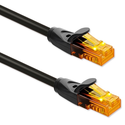 Attēls no Kabel patchcord UTP | kat.6 | 2 x RJ-45 | High speed 1Gb/s |     Pozłacane styki | 20m | Czarny 