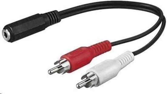 Picture of Kabel PremiumCord Jack 3.5mm - RCA (Cinch) x2 1.5m czarny (kjackcinb2)
