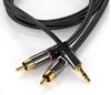 Изображение Kabel PremiumCord Jack 3.5mm - RCA (Cinch) x2 3m czarny (kjqcin3)