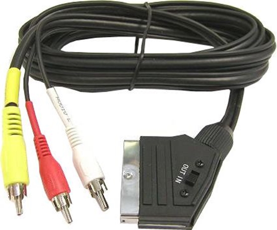 Изображение Kabel PremiumCord Scart - RCA (Cinch) x3 1.5m czarny (kjssc-2)