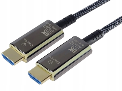 Изображение Kabel PremiumCord Ultra High Speed HDMI 2.1 optyczny fiber kabel 8K@60Hz, zocony 7m