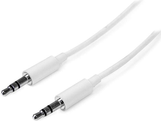 Изображение Kabel StarTech Jack 3.5mm - Jack 3.5mm 1m biay (MU1MMMSWH)