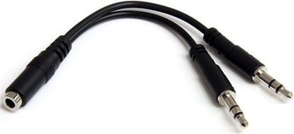 Изображение Kabel StarTech Jack 3.5mm - Jack 3.5mm x2 0.2m czarny (MUYHSFMM)