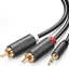 Изображение Kabel Ugreen Jack 3.5mm - RCA (Cinch) x2 1.5m czarny (UGR509BLK)