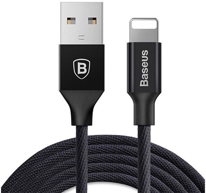 Attēls no Kabel USB Baseus USB-A - Lightning 1.8 m Czarny (27106-uniw)