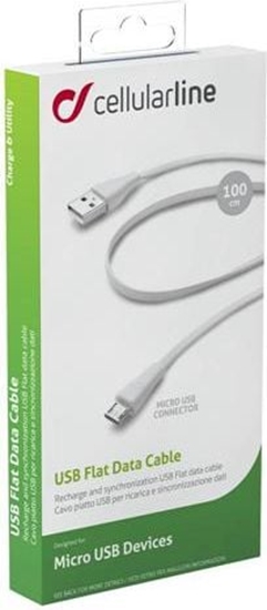 Picture of Kabel USB Cellular Line USB-A - 1.1 m Biay (CUSBDATACMICROUSBW)