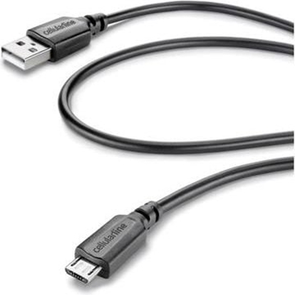 Изображение Kabel USB Cellular Line USB-A - 1.1 m Czarny (CUSBDATACABMICROUSB)