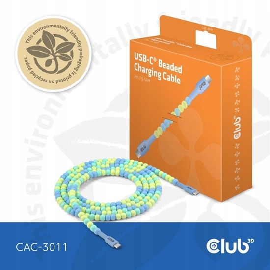 Picture of Kabel USB Club 3D USB-C - USB-C 2 m Wielokolorowy (CAC-3011)