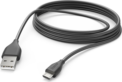 Attēls no Kabel USB Hama USB-A - microUSB 3 m Czarny (002015880000)