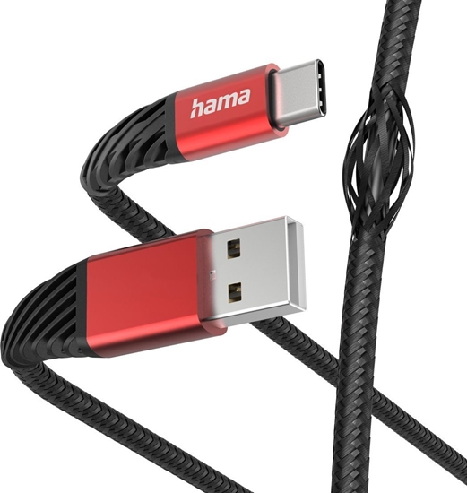 Picture of Kabel USB Hama USB-A - USB-C 1.5 m Czarno-czerwony (002015400000)