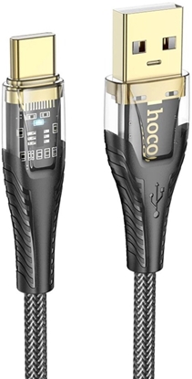 Attēls no Kabel USB Hoco USB-A - USB-C 1.2 m Czarny (U121)