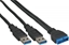 Attēls no Kabel USB InLine 2x USB-A - 19-pin 0.4 m Czarny (33447I)