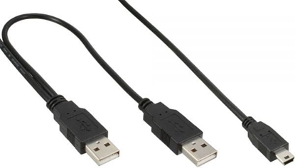 Attēls no Kabel USB InLine 2x USB-A - miniUSB 1.5 m Czarny (33107Y)