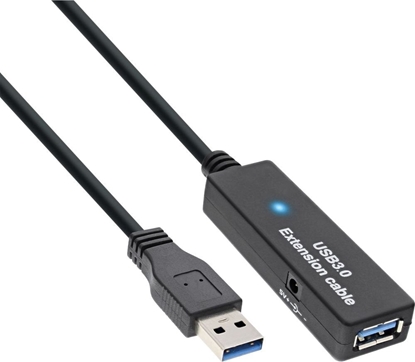 Attēls no Kabel USB InLine USB-A - 10 m Czarny (35655)