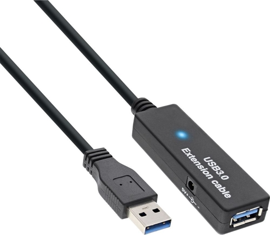 Изображение Kabel USB InLine USB-A - 10 m Czarny (35655)