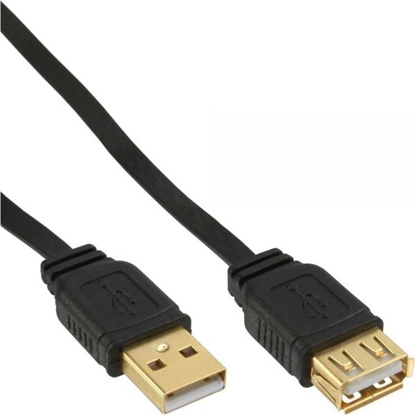 Attēls no Kabel USB InLine USB-A - USB-A 1 m Czarny (34610F)