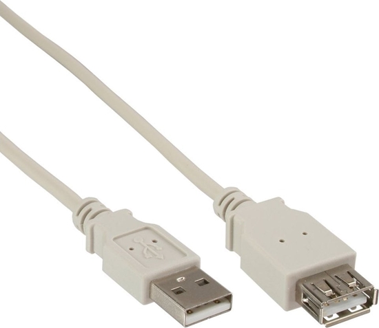 Изображение Kabel USB InLine USB-A - USB-A 1.8 m Szary (34618L)