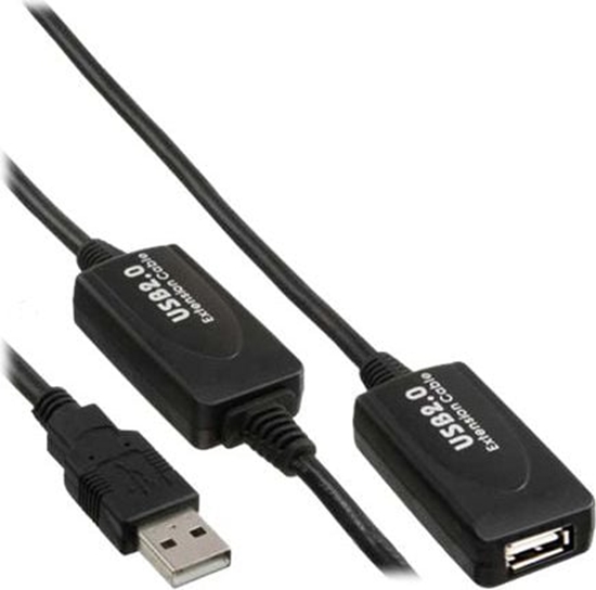 Picture of Kabel USB InLine USB-A - USB-A 10 m Czarny (34612I)