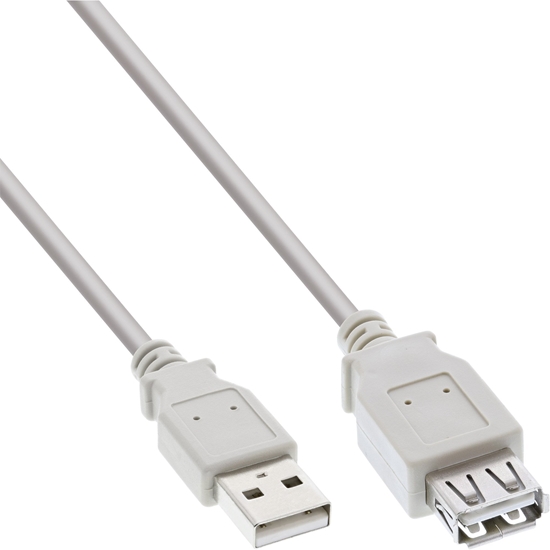 Изображение Kabel USB InLine USB-A - USB-A 2 m Biay (34602X)