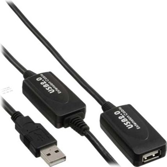 Picture of Kabel USB InLine USB-A - USB-A 20 m Czarny (34613I)