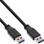Attēls no Kabel USB InLine USB-A - USB-A 3 m Czarny (35230)