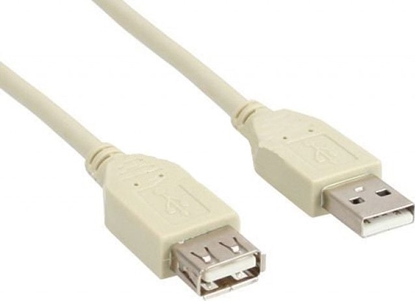Attēls no Kabel USB InLine USB-A - USB-A 3 m Szary (34603L)