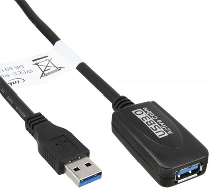 Attēls no Kabel USB InLine USB-A - USB-B 5 m Czarny (35650)