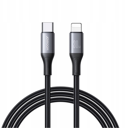 Attēls no Kabel USB Joyroom USB-C - Lightning 1 m Czarny (6956116797935)
