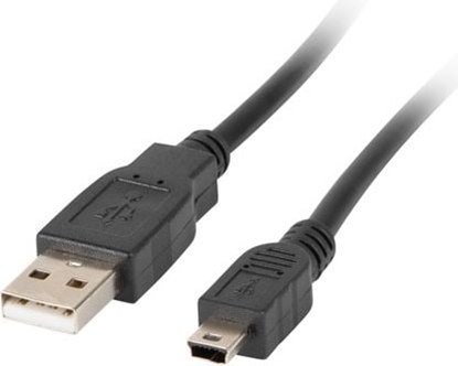 Attēls no Kabel USB Lanberg USB-A - miniUSB 0.3 m Czarny (CA-USBK-10CC-0003-BK)