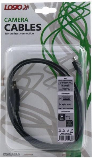 Picture of Kabel USB Logo USB-A - miniUSB 1.8 m Czarny (31180)