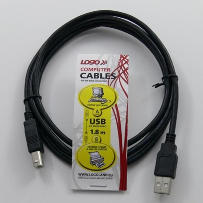 Изображение Kabel USB Logo USB-A - USB-B 1.8 m Czarny (30260)