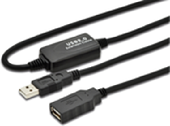 Изображение Kabel USB MicroConnect USB-A - USB-A 10 m Czarny (USB2.0AAF10A)