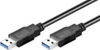 Изображение Kabel USB MicroConnect USB-A - USB-A 2 m Czarny (USB3.0AA2B)