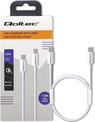 Attēls no Kabel USB Qoltec USB-C - USB-C 1.5 m Biay (52360)