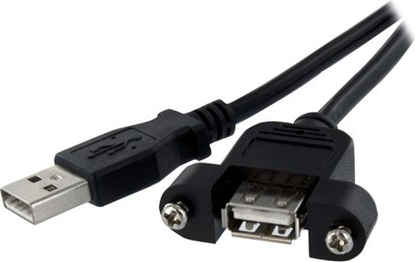 Attēls no Kabel USB StarTech USB-A - USB-A 0.9 m Czarny (USBPNLAFAM3)