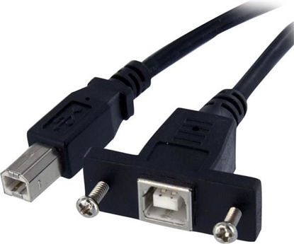 Attēls no Kabel USB StarTech USB-B - USB-B 0.3 m Czarny (USBPNLBFBM1)