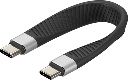 Attēls no Kabel USB Techly USB-C - USB-C 0.12 m Czarny (ICOC-USBC-FL-U4)