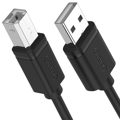 Attēls no Kabel USB Unitek USB-A - USB-B 2 m Czarny (Y-C4001GBK)
