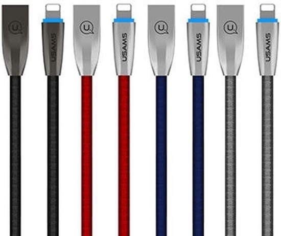 Изображение Kabel USB Usams USB-A - Lightning 1.2 m Niebieski (IPZSUSB03)